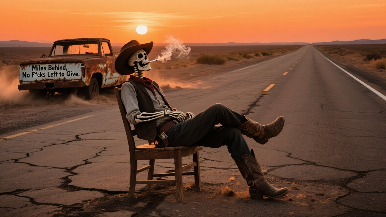 Miles Behind, No F’s Left to Give - Dark Country Gothic Americana Single cover art